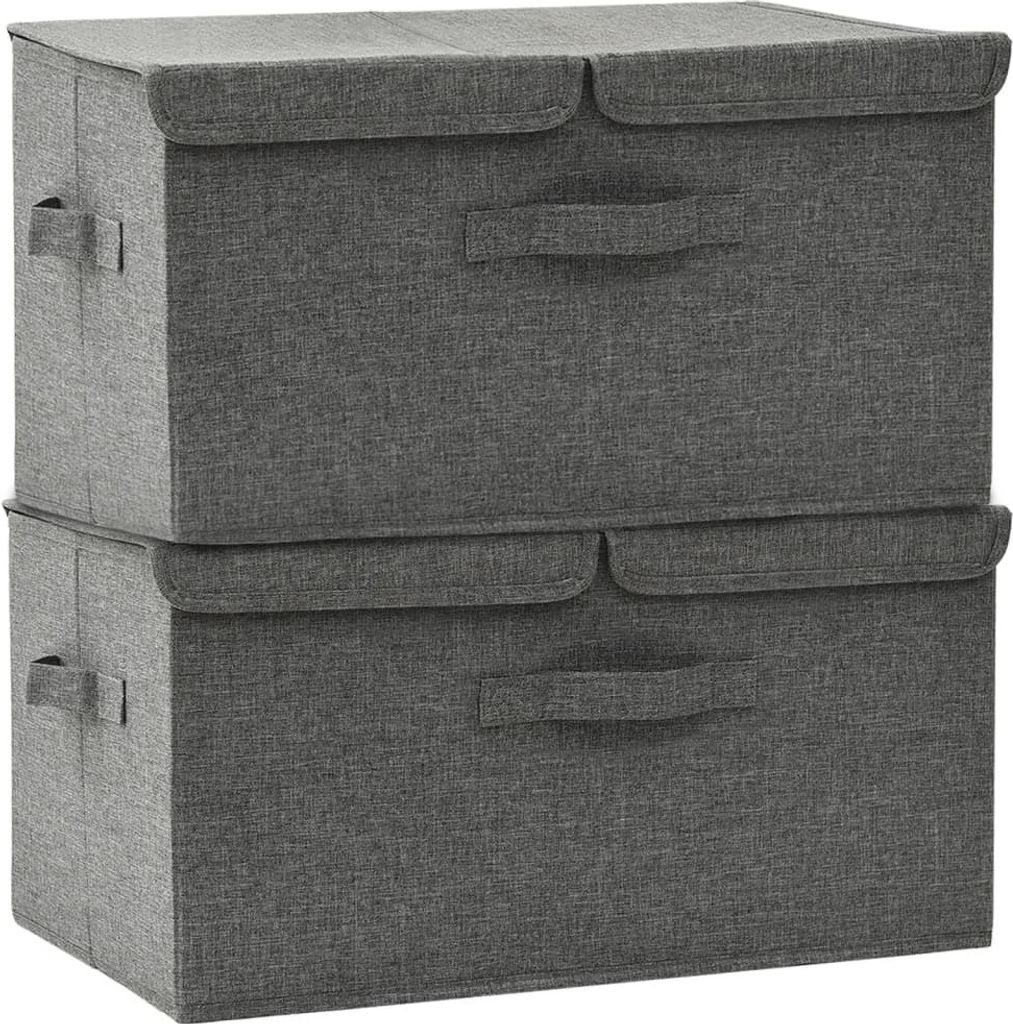 Aufbewahrungsboxen 2 Stk. Stoff 50x30x25 cm Anthrazit