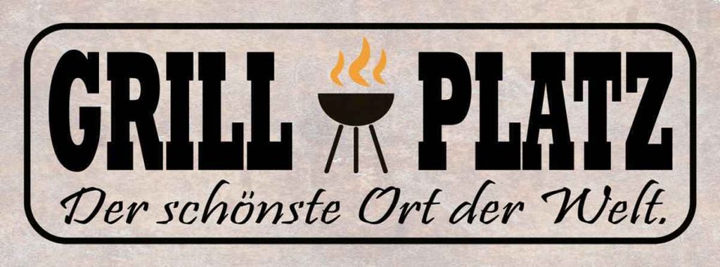 vianmo Holzschild 10x27 cm Grill Platz schönster Ort Welt Essen Trinken