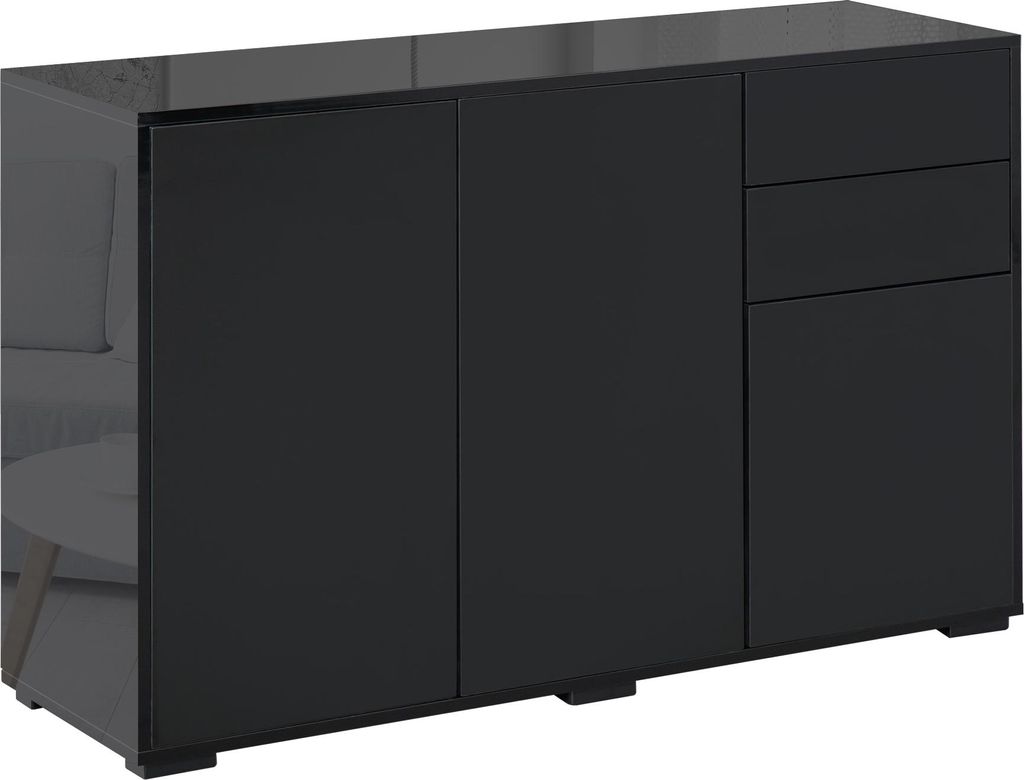 HOMCOM Sideboard mit 2 Schubladen, 3 Türen, verstellbarem Produktbild 