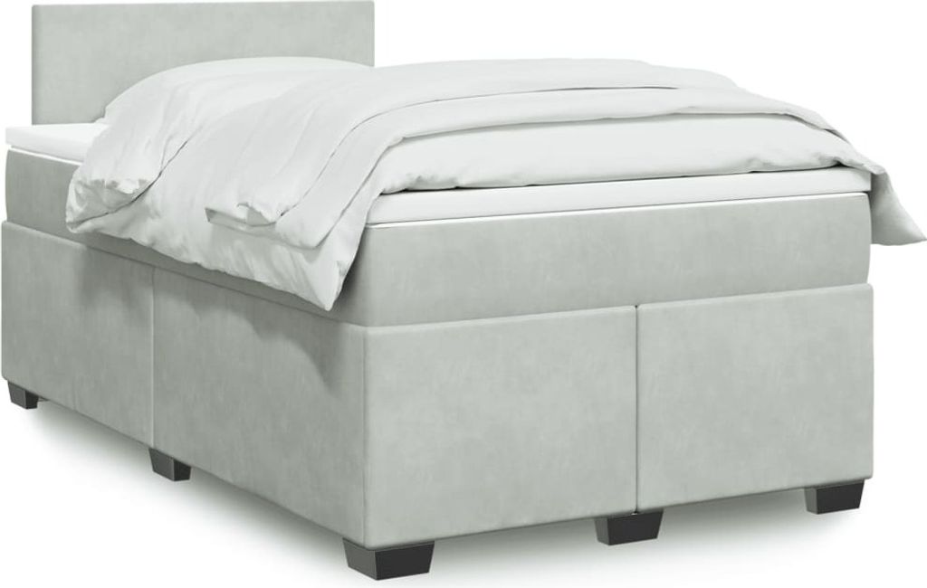 Maison Exclusive - Boxspringbett mit Matratze Hellgrau 120x200 cm Samt