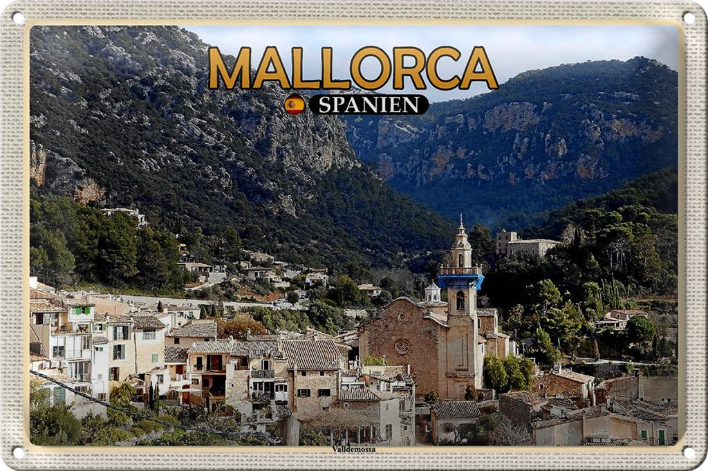 Blechschild Reise 18x12cm Mallorca Spanien Valldemossa Gemeinde