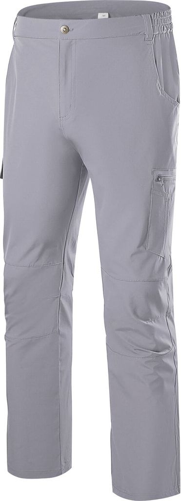 Herren Softshellhose Wanderhosen Cargo Hose Trainingshose Soft und Komfortabel Hellgrau S
