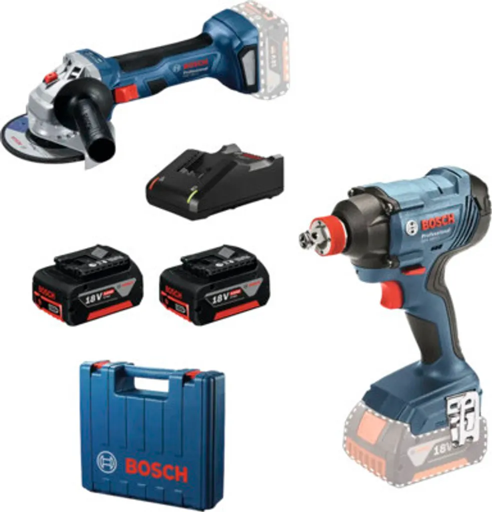 Duo Bosch 18V GDX 180-Li et GWS 180-Li Brushless haute autonomie 4,0Ah