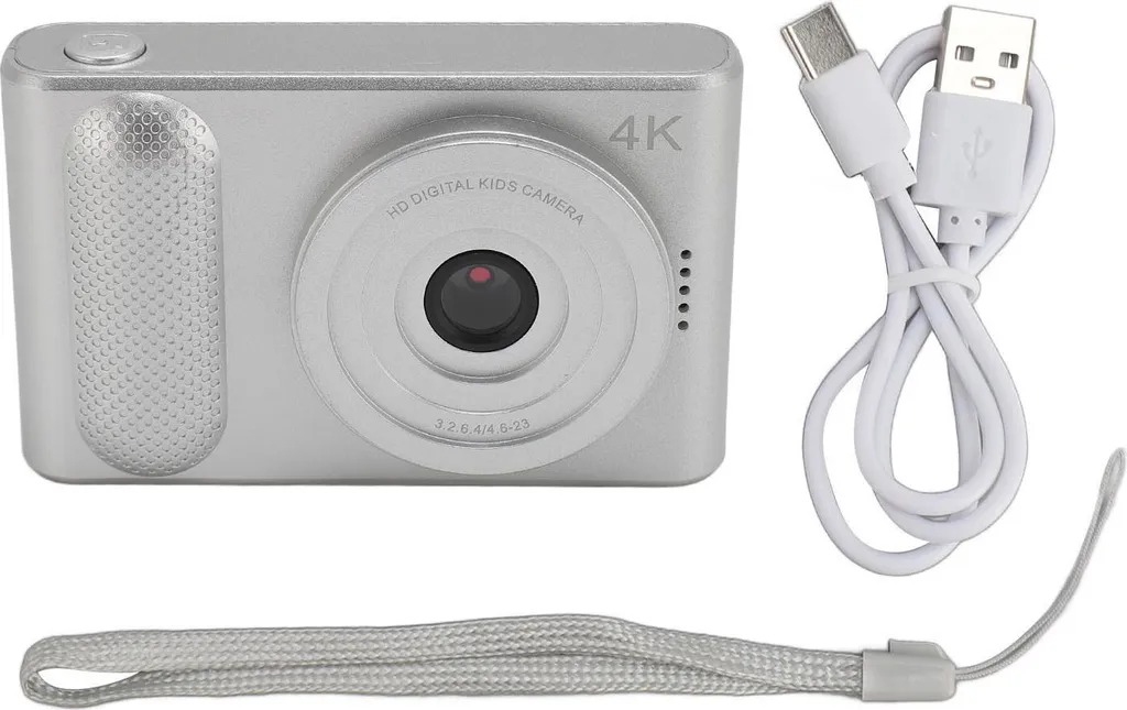 Fotocamera 4K 48MP per Ragazzi e Principianti - Tascabile Argento