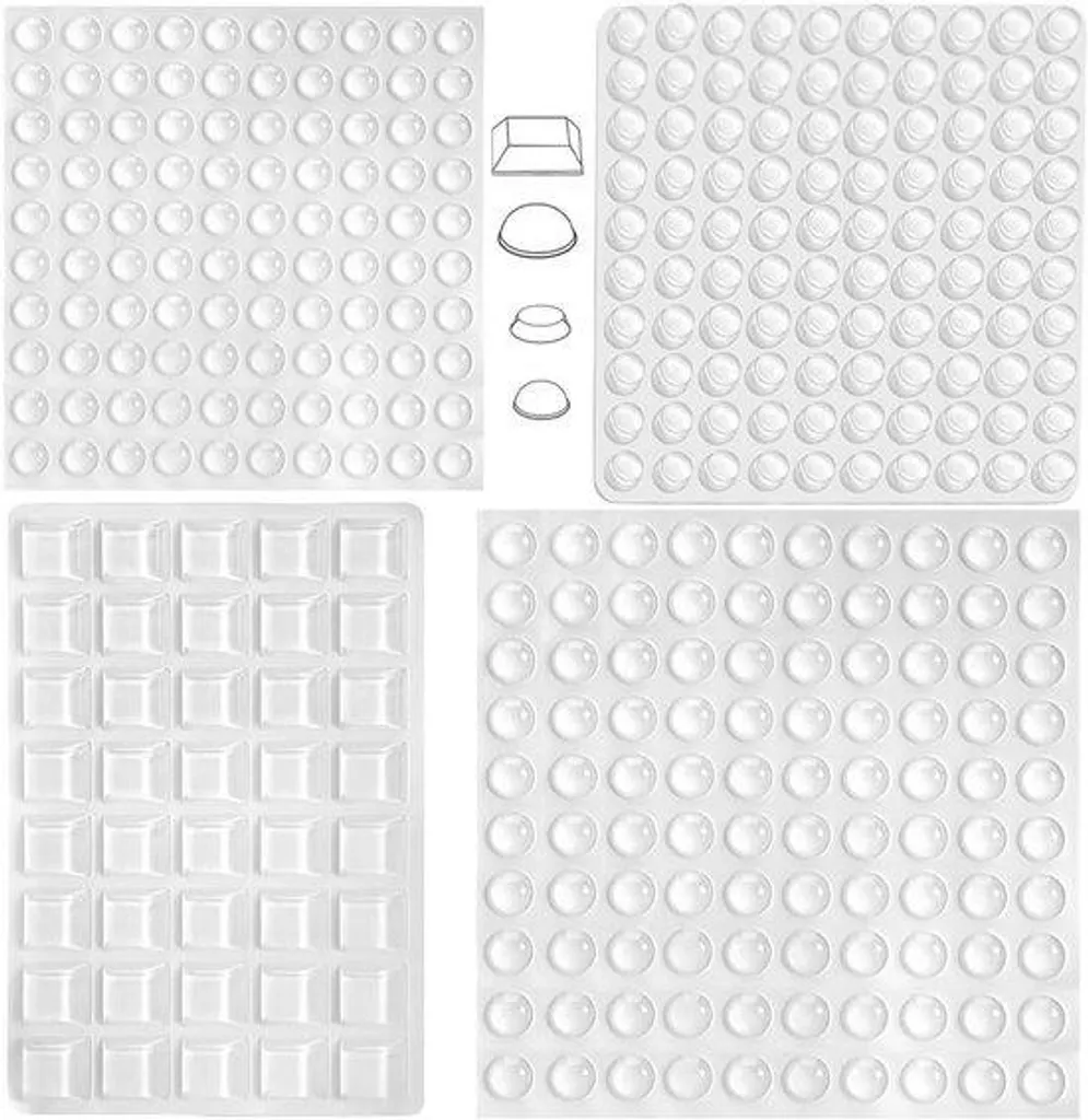 Butées de porte en silicone transparent et caoutchouc - Pack 4 Tailles