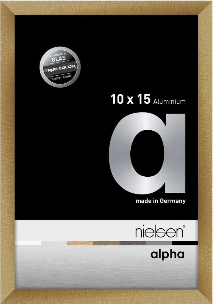 nielsen Aluminium Bilderrahmen Alpha True Color, 10x15 cm, Brushed Amber