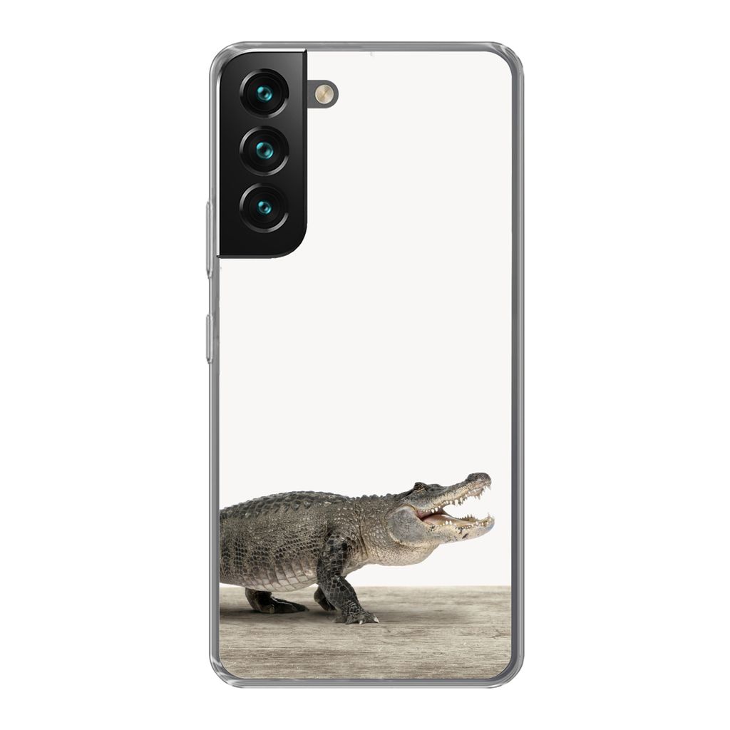 MuchoWow Handyhülle Schutzhülle Hülle für Samsung Galaxy S22 Plus Kinder - Krokodil - Junge - Kinder - Mädchen Silikon Softcase Handy Hülle...