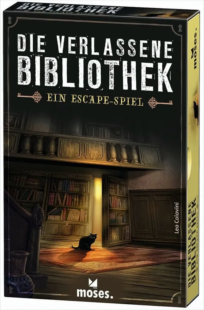 Jeu d'évasion La bibliothèque abandonnée avec énigmes et cartes MOSES