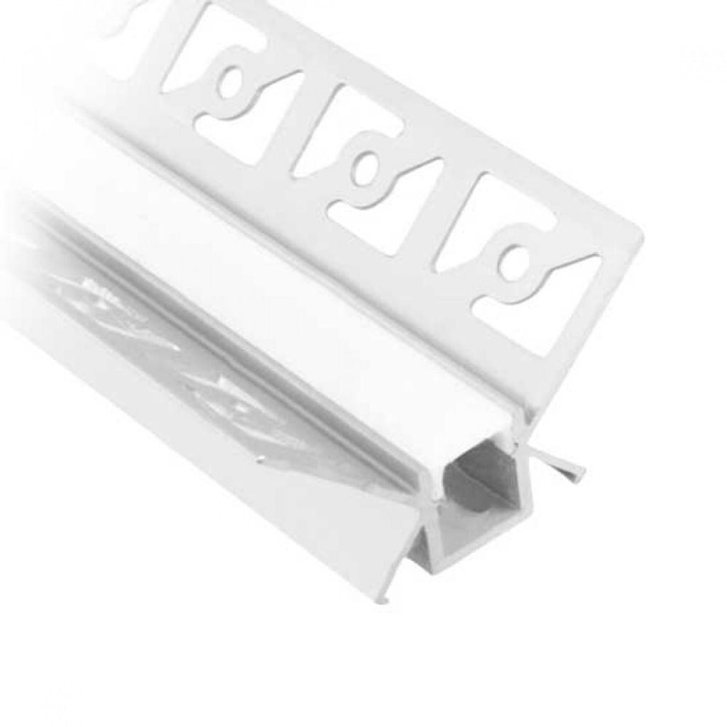 Eckprofil-Set zum Nivellieren auf 2 m Gipskarton mit satinierter Abdeckung und 2 Kappen