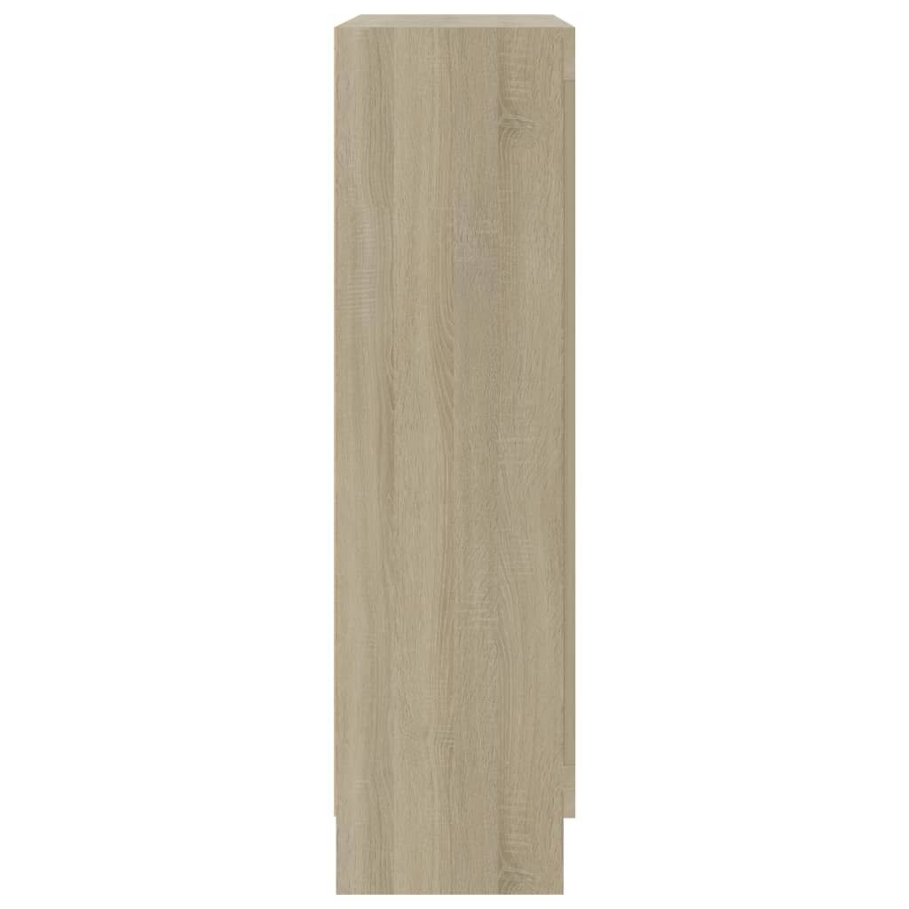 Mobile Vetrina In Legno Multistrato – Grigio Sonoma, 82,5x30,5x115 Cm, 3 Scomparti, 31,5 Kg