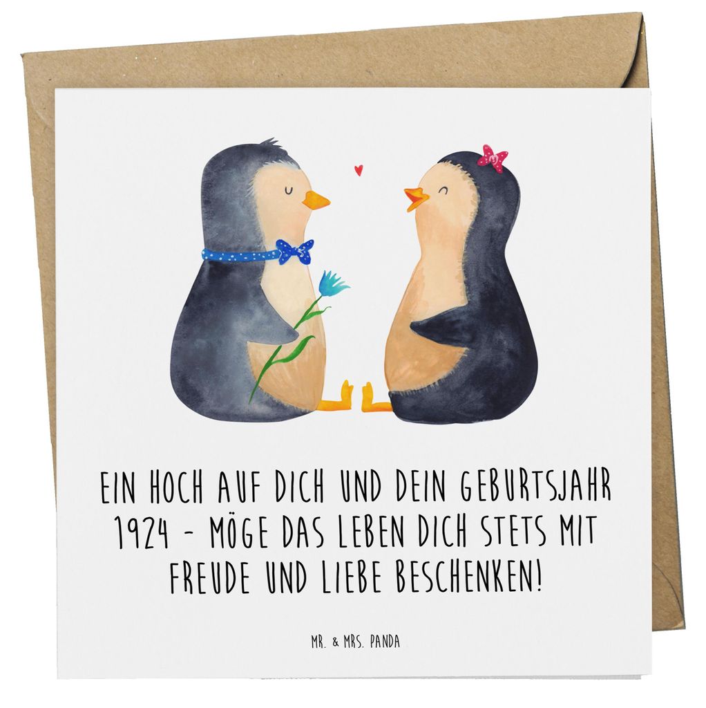 Mr. & Mrs. Panda Klappkarte 1924 Geburtstag - Weiß - Geschenk, Nostalgie, Happy Birthday, Geboren am, faltkarte, anlasskarte, Geburtstagsgeschenk,...