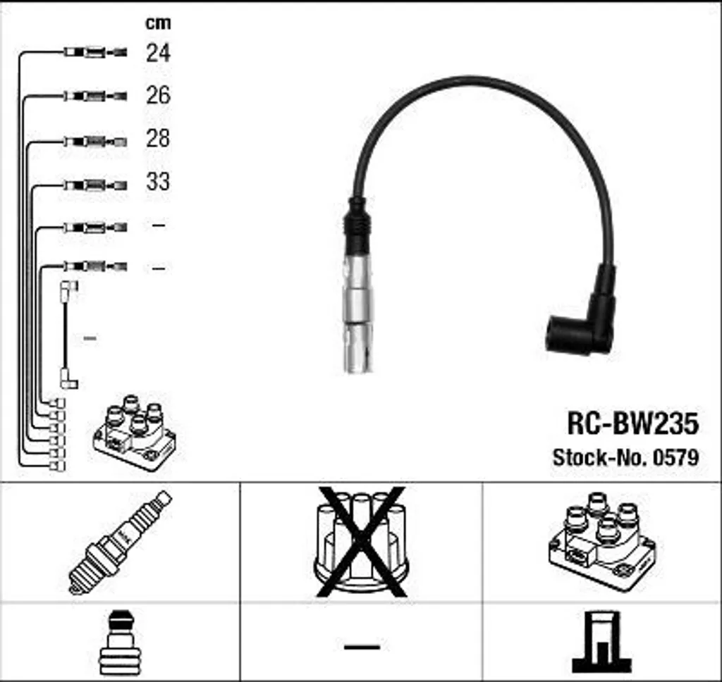 Cavi Accensione NGK 579 BMW Serie 5 E34 Z3 E36 E46 - Standard OE