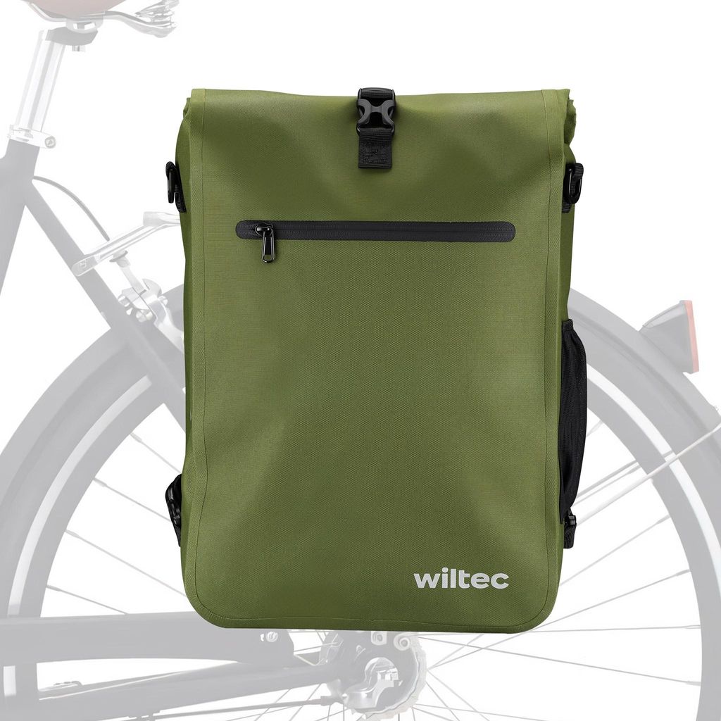 Wiltec Sacoche sac à dos étanche pour porte-bagages olive – Image du produit 