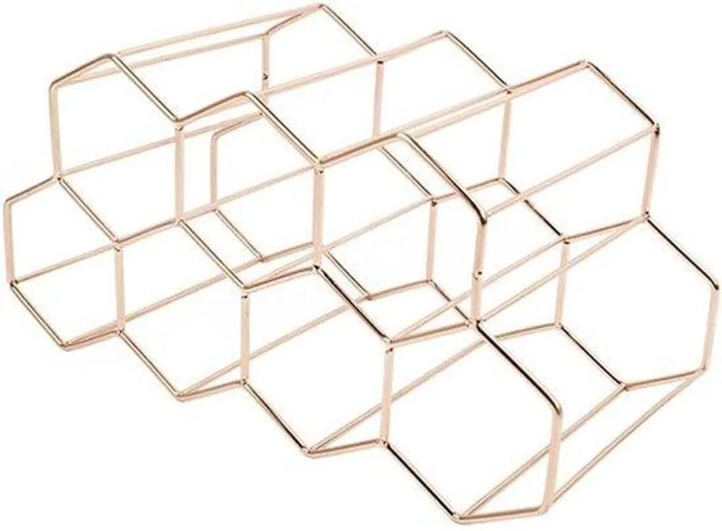 Porte-bouteille robuste en métal rouge, rangement vin compact 35x19cm