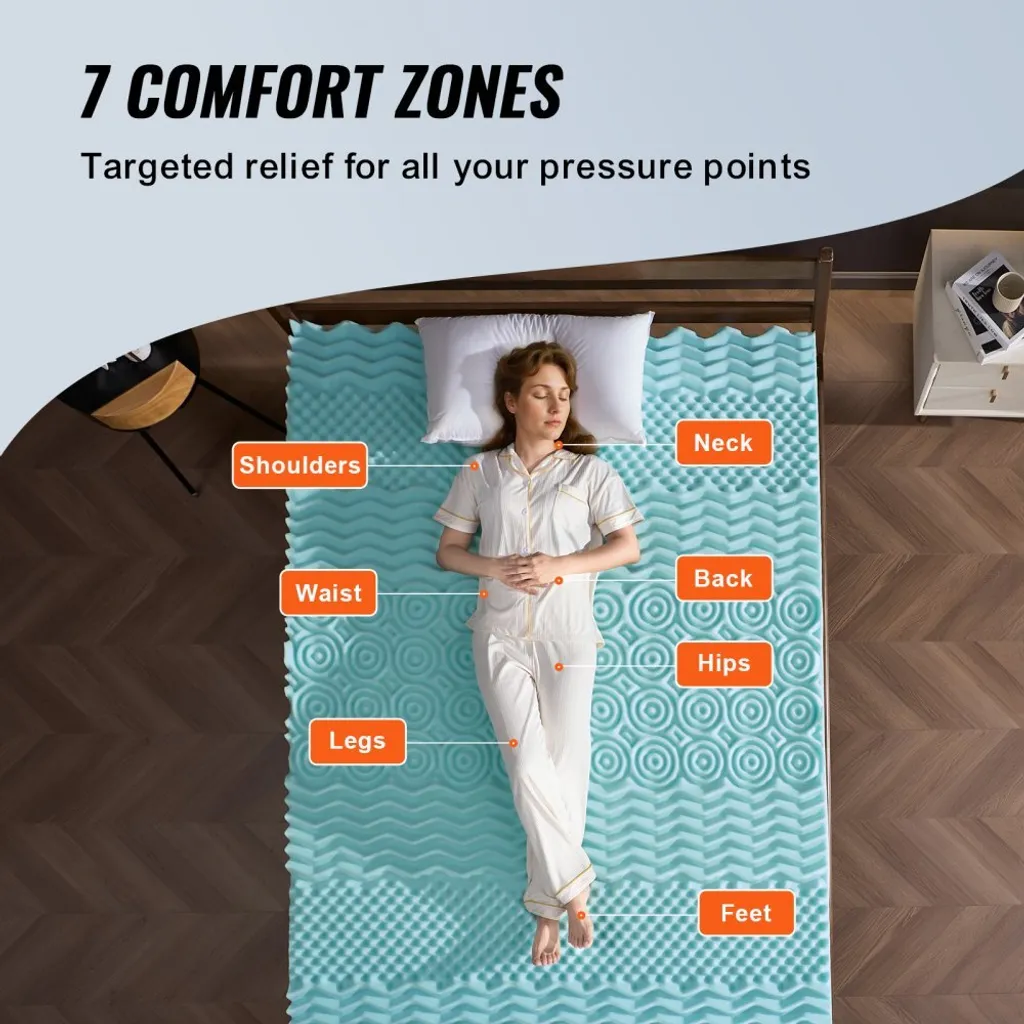 Topper Per Materasso Queen Size BedsPick, Memory Foam 7,6 Cm Con Gel, Traspirante E Certificato CertiPUR
