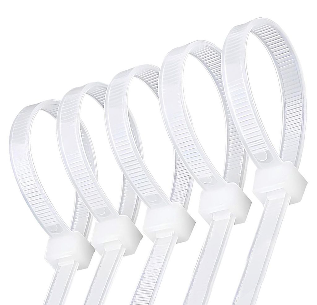 Avizar, 40x Kabelbinder Nylon 3.6x200mm selbstsichernd, Weiß