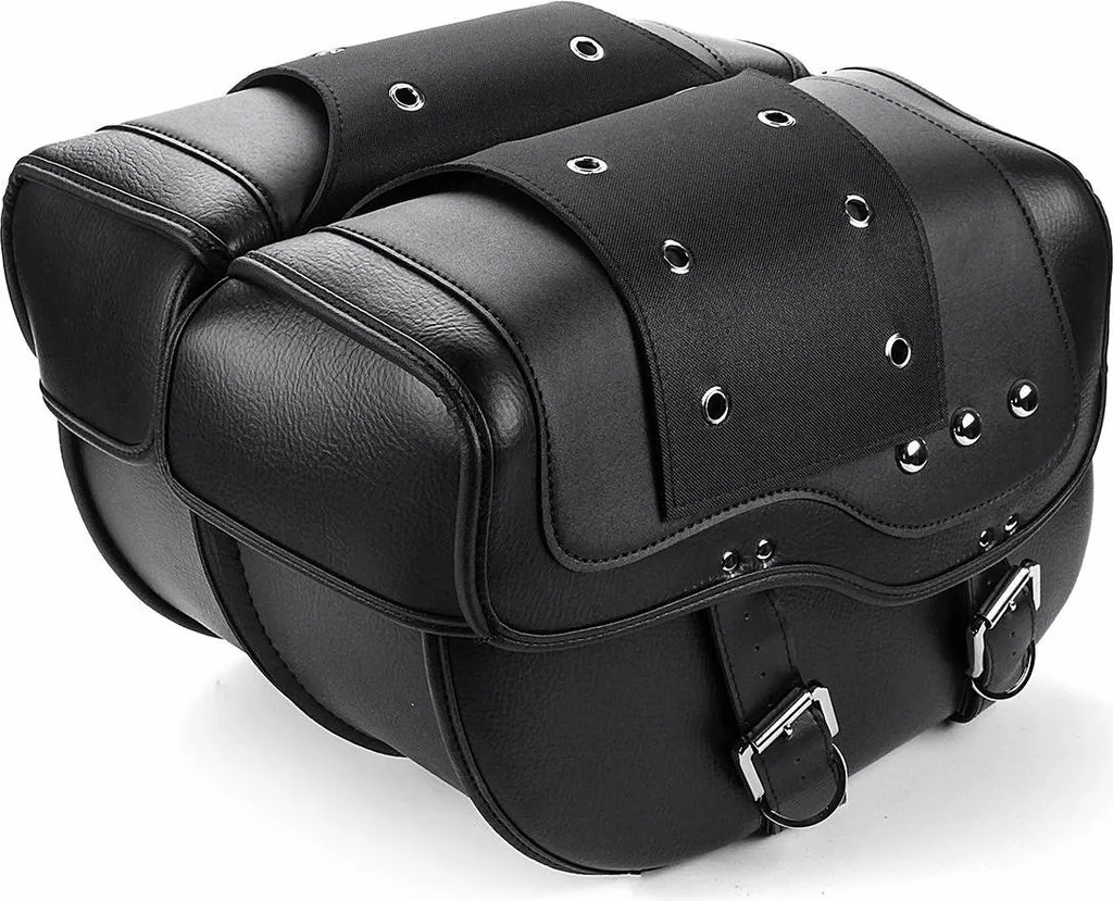 Sacoches Moto en Cuir Universelles 40x16x30 cm pour Custom et Chopper