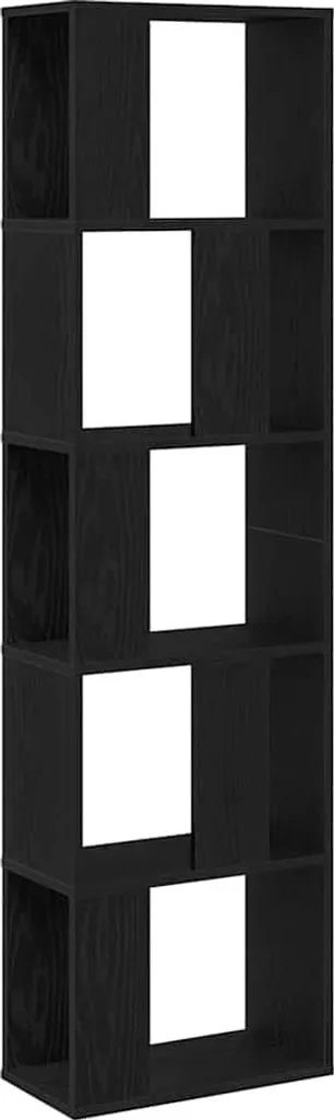 SYFAX Libreria Rovere Nero 45x23,5x162,5 cm - Scaffale Salvaspazio Moderno