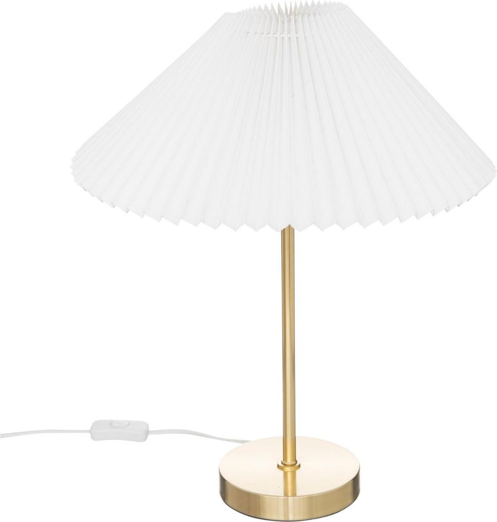 Tischlampe mit plissiertem Lampenschirm