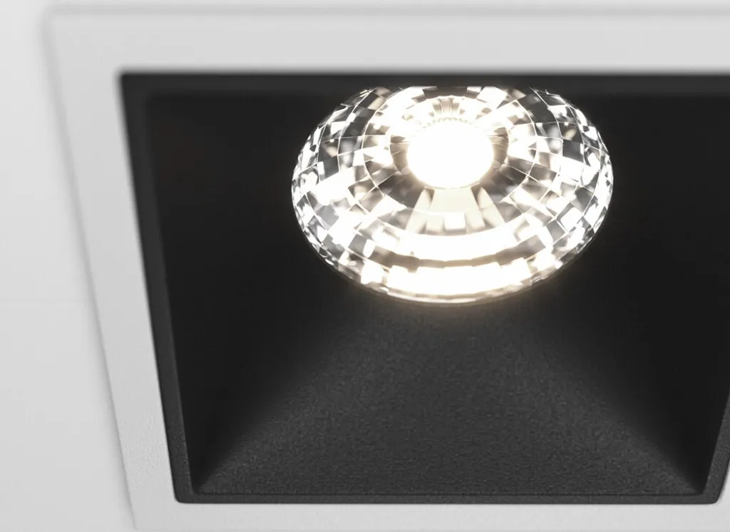 Double projecteur LED encastrable rectangulaire blanc pour intérieur
