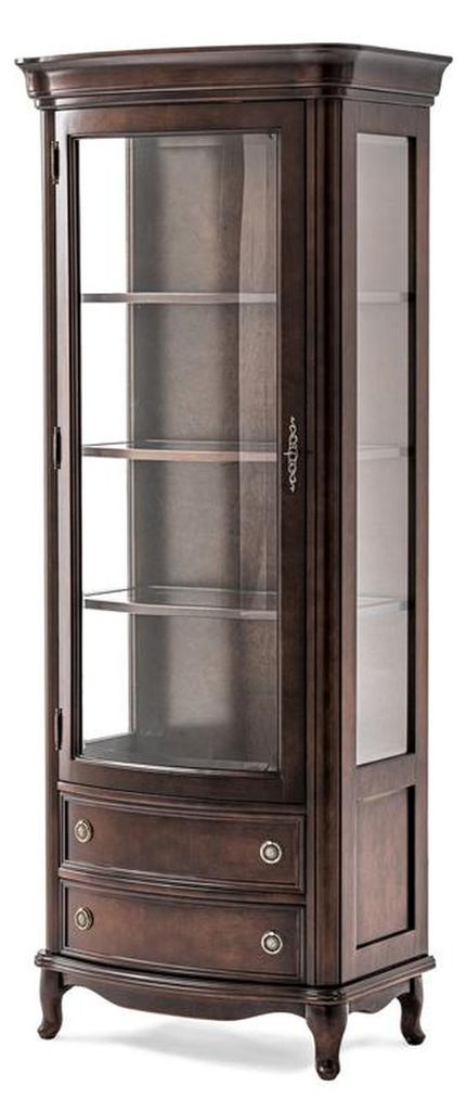 Klassische Vitrine aus Holz mit Schubladen und eleganten Glastüren