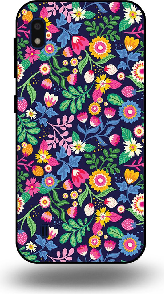 Smartphonica Handytasche passend für Samsung Galaxy A10 mit Blumendruck - TPU Back Cover Case Blumendesign