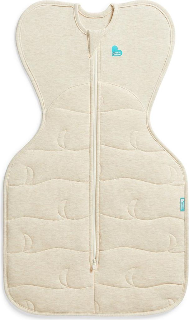 Love to Dream Swaddle Up Pucksack Naturmeliert Gesteppter Mond, 3.5T Mittel (6-8.5kg)
