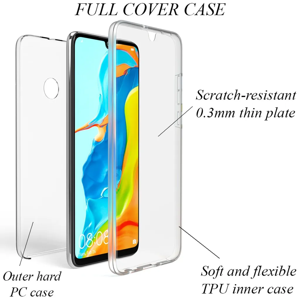 Custodia Silicone TPU Trasparente Per Huawei P30 Lite - Cover Sottile Antiurto E Antigraffio Con Design Morbido - Lupo - 4