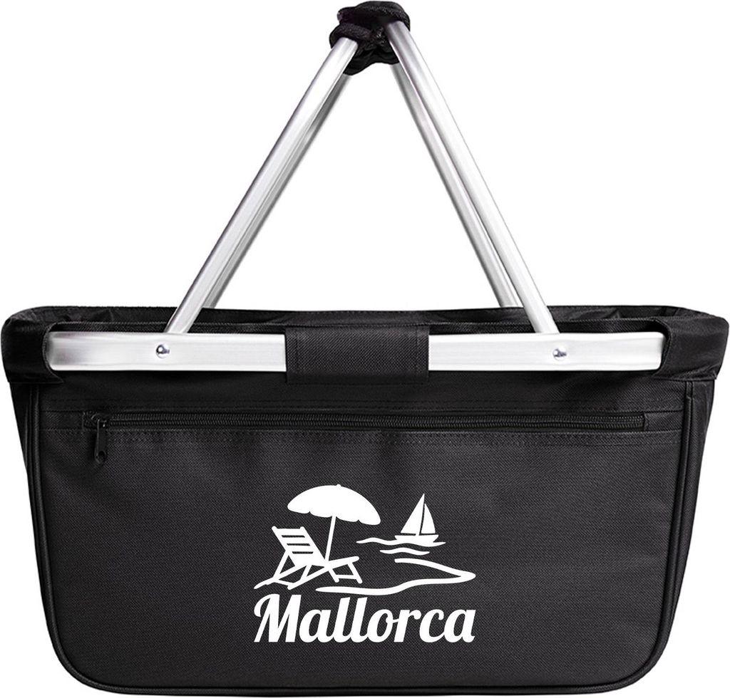 Huuraa Einkaufskorb Mallorca Spanien 20 Liter Black faltbarer Tragekorb Geschenkidee