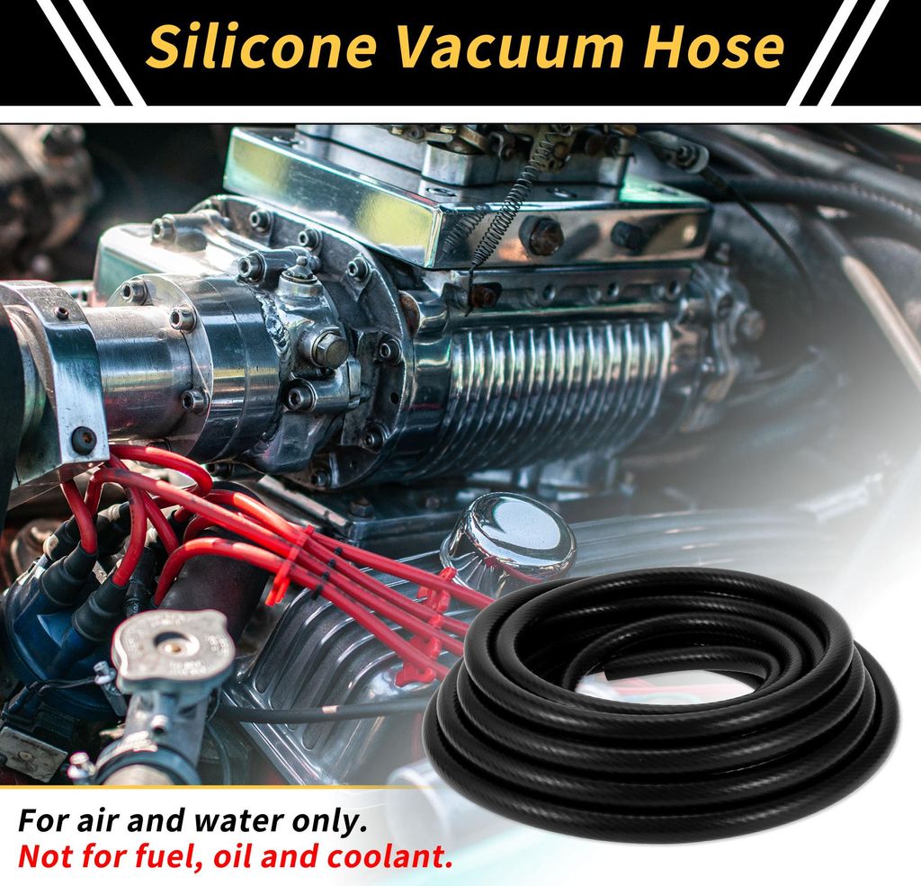 Silikon Vakuum Schlauch für Luft und Wasser 26.25ft 5/9" 14mm ID 3mm Dicke Hoch Temperatur Schwarz 1Stk