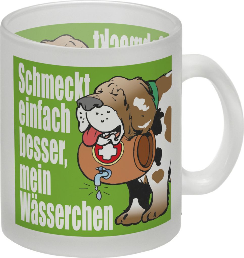 Schmeckt einfach besser mein Wässerchen Glas Tasse in grün