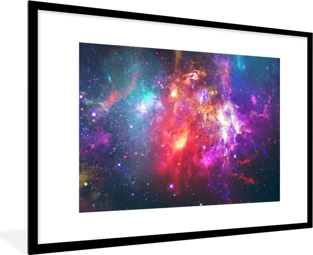 MuchoWow Gerahmtes Poster Sterne - Farben - Weltraum 90x60 cm - Poster mit Schwarzem Bilderrahmen Wandposter Rahmen Foto Bilder - Wanddekoration ...