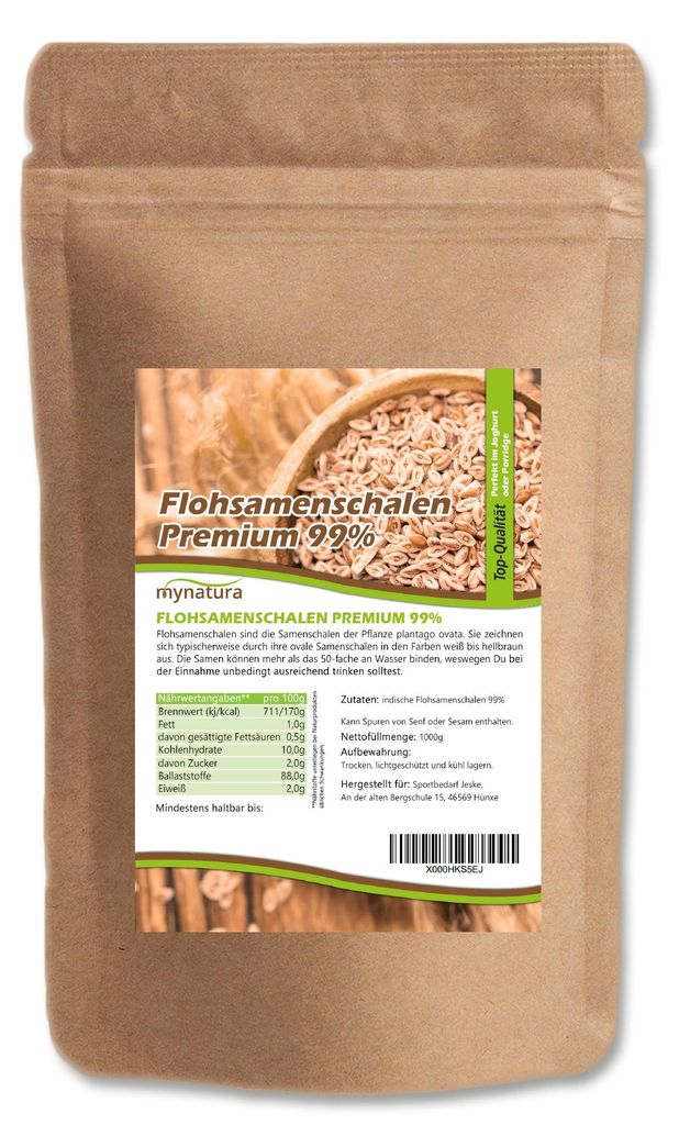 Mynatura Flohsamenschalen Premium 99% - ab 1000g - 1 Beutel Produktbild 