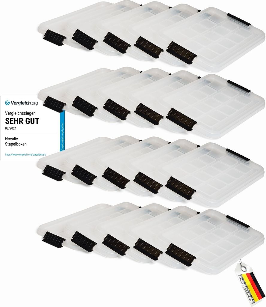 Novaliv 20x Ersatzdeckel für Novaliv 5 Liter mit Clipverschluss 25x15 cm Transparent