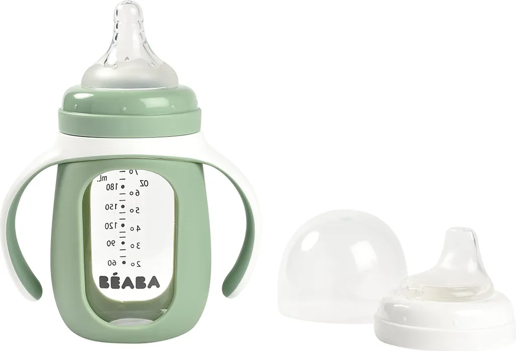 Beaba Bottiglia Apprendimento Vetro 2in1 210ml 913537 Sage Green