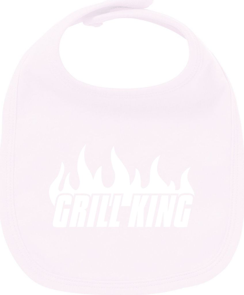 Huuraa Unisex Babylatz Grill King Flammen Geschenk Babypink Baumwolle Grill King Mitbringsel
