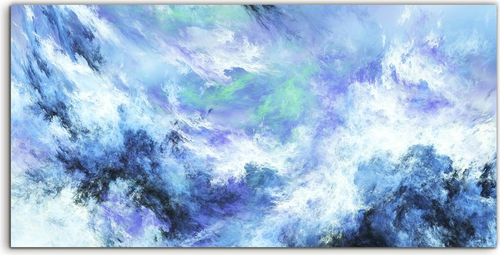 Coloray Acrylbild 120x60 Wandbild Acrylbilder Abstrakte surreale graue blaue Wolken