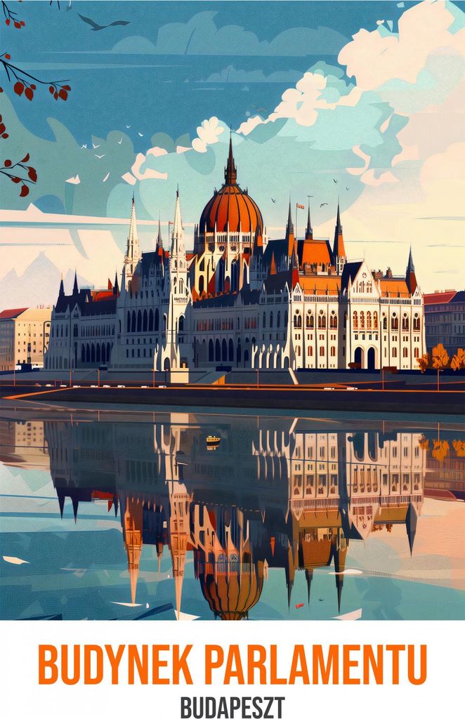 Plakat 15x20cm Parlamentsgebäude in Budapest