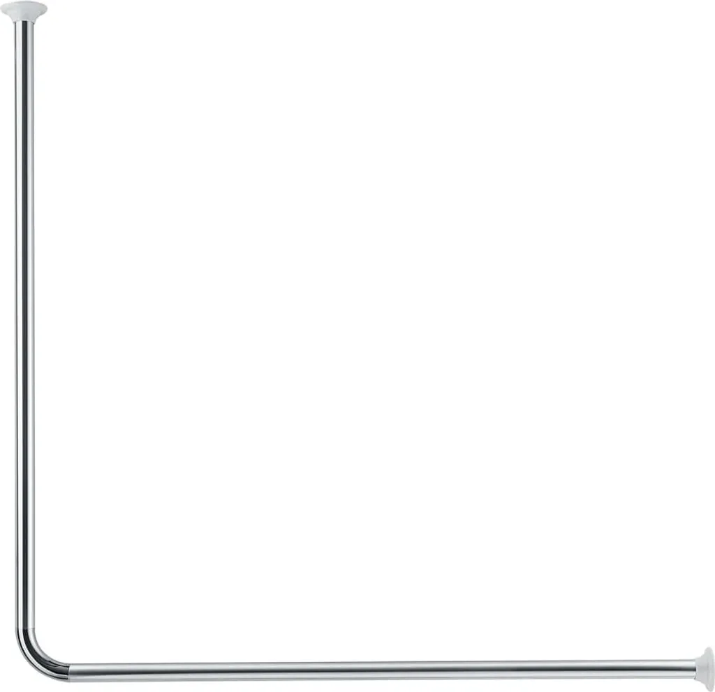 Tringle de douche d'angle 90x90 cm en chrome pour salle de bain moderne