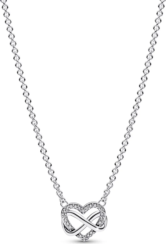Idée Cadeau Femme : Collier Pandora Cœur Infini Argent et Scintillant
