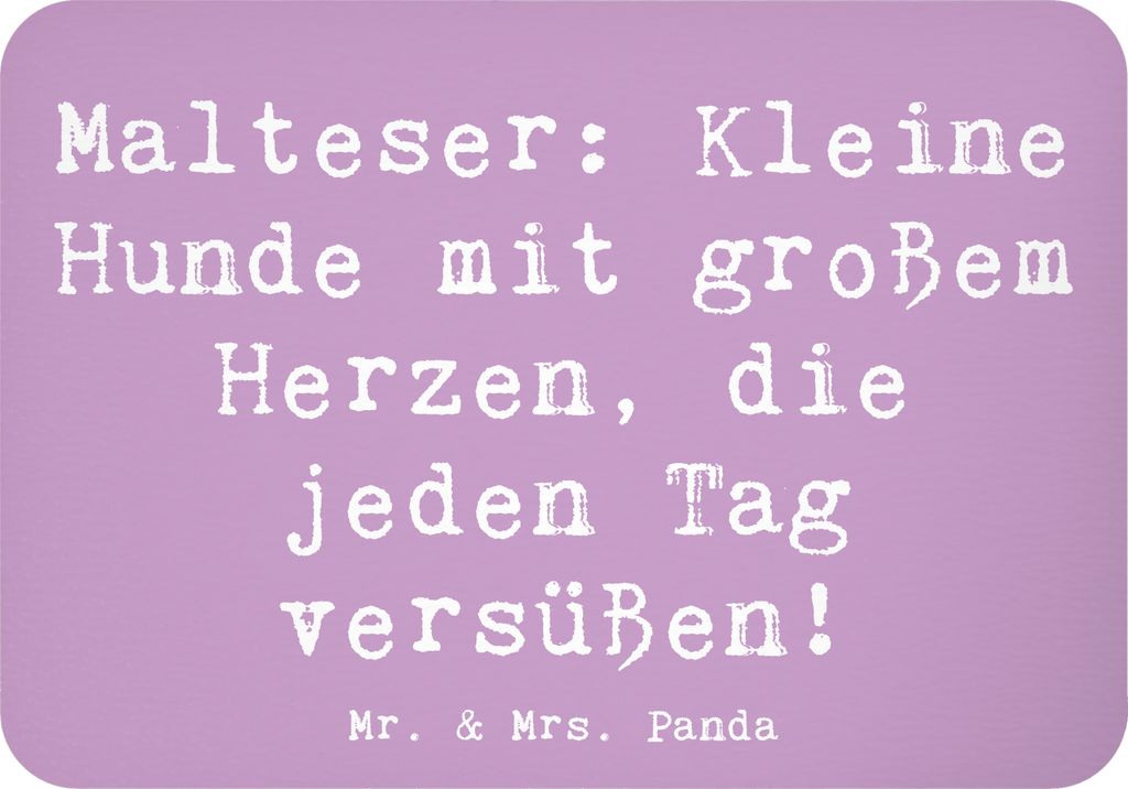 Mr. & Mrs. Panda Kühlschrankmagnet Spruch Malteser Herz - Lavendeltraum - Geschenk, zettelhalter, Hundeliebe, charmanter Hund, Eigenschaften, whit...