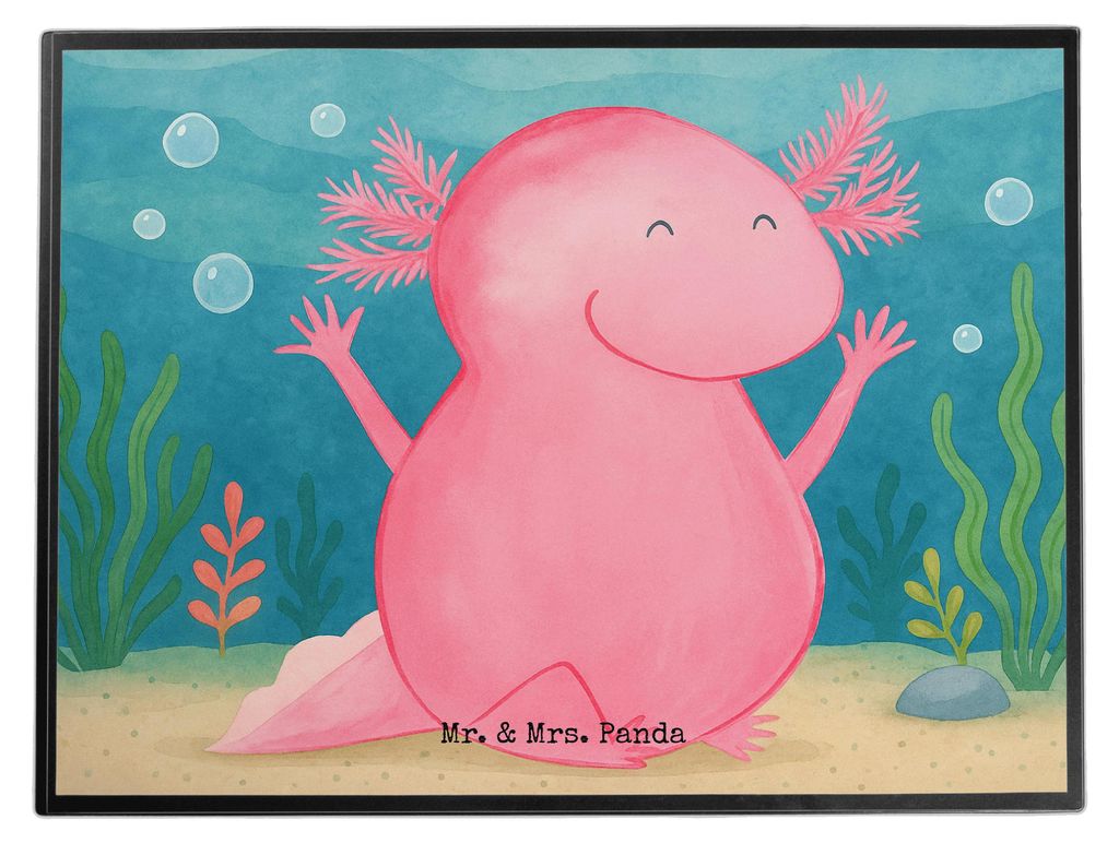 Mr. & Mrs. Panda schreibauflage Axolotl Hurra Design - Weiß - Geschenk, Motivation, Spaß, schreibtischunterlage, schreibtischunterlagen, tischauf...