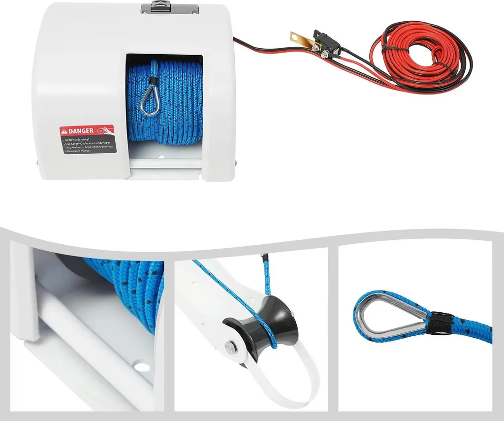 Treuil d'ancrage électrique 12V étanche IP65 spécial navigation mer