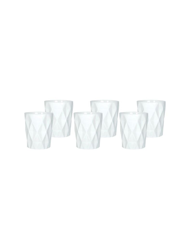 Set mit 6 weißen Diamantgläsern