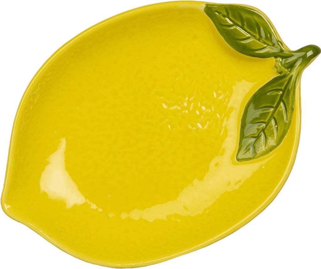 Clayre & Eef Règle de mesure Citron Ø 15 cm Jaune Céramique Image du produit 