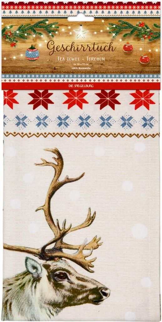 Geschirrtuch Rentier - Lichterhelle Weihnachtszeit