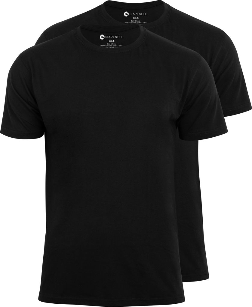 Stark Soul T-Shirt 2er Pack, Baumwolle, Rundhalsschnitt | Schwarz | Größe S