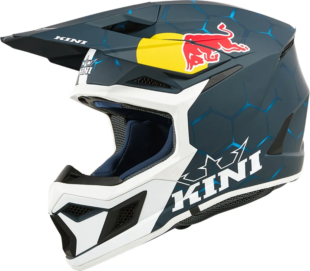 Casque moto tout-terrain léger Kini Red Bull Mx3 1.0 en Bleu