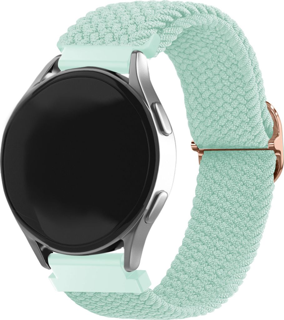 Strap-it Samsung Galaxy Watch 4 40mm verstellbares gewebtes Nylonarmband (Türkis)