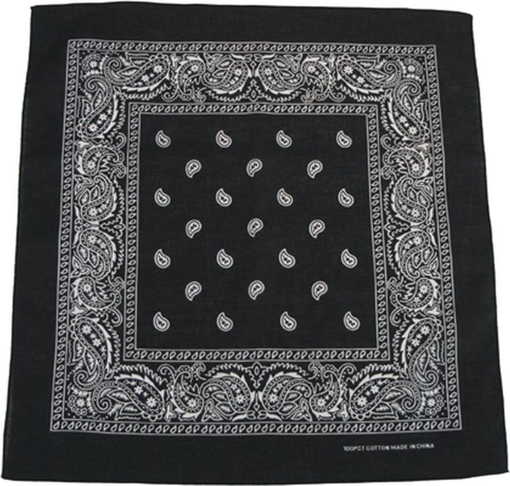 Bandana 55x55cm, schwarz mit Muster Produktbild 